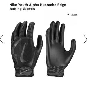 Nike Alpha Huarache Edge Batting Gloves - Black